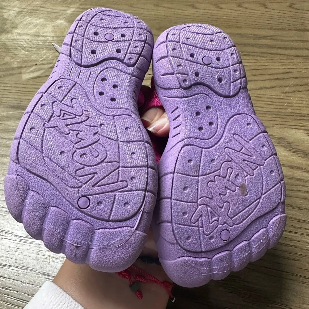 Newtz Pink and Purple Slip-On Water Shoes with Mermaid Design